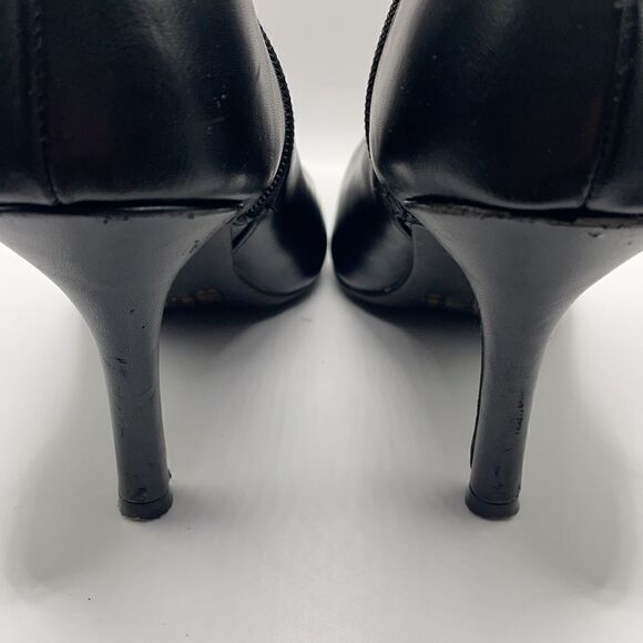 Chinese Laundry Black Faux Leather Heeled Pointed Toe Booties (Size: 7) - Picture 15 of 16